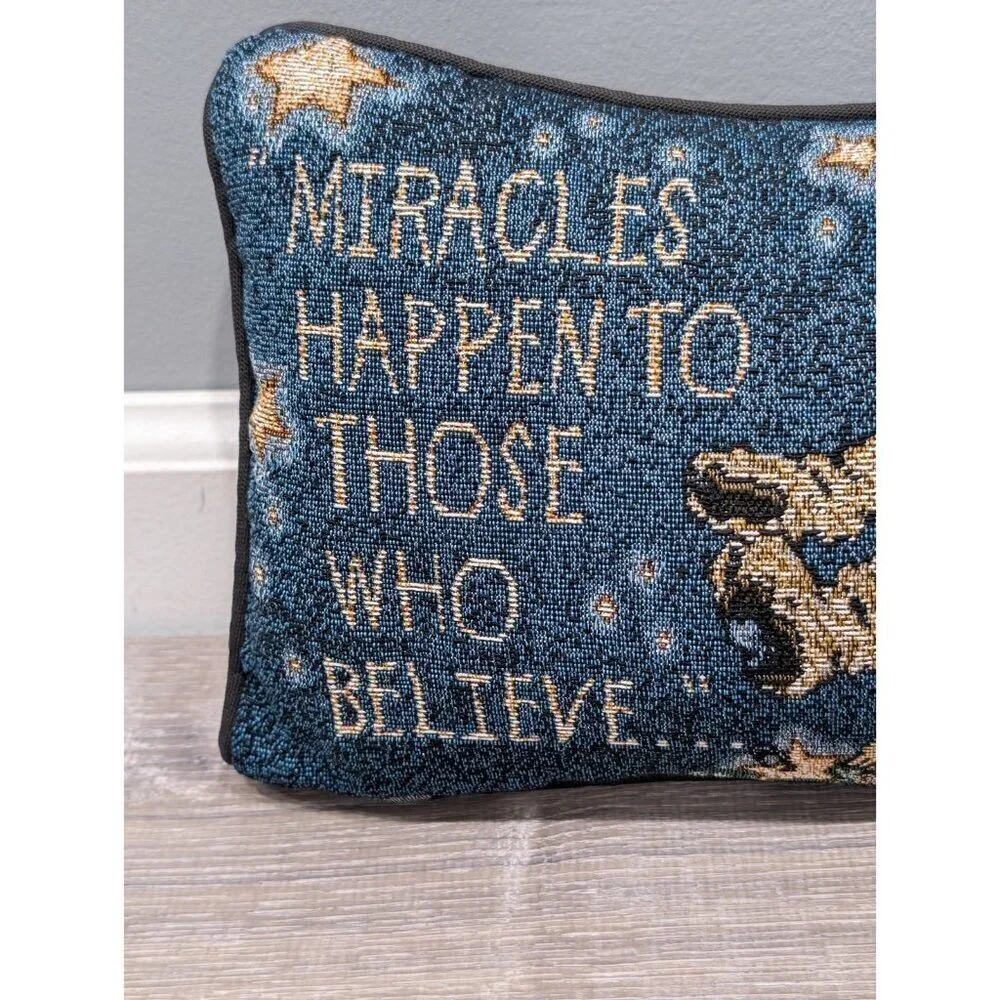 Boyds Bears & Friend Throw Pillow Tapestry Miracles Happen To Those Who Believe